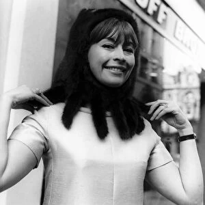 Nanette Newman Actress in a mink fringed cagoule