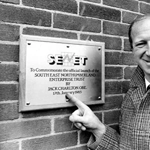 Newcastle United manager Jack Charlton unveiled a plaque to launch the new South East