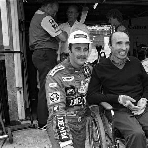 NIGEL MANSELL WITH FRANK WILLIAMS, BRITISH GRAND PRIX AT BRANDS HATCH - 12 / 07 / 1986