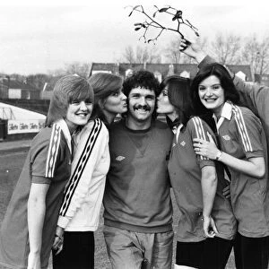 The Nolan Sisters with Bristol City football players Don Giles (center