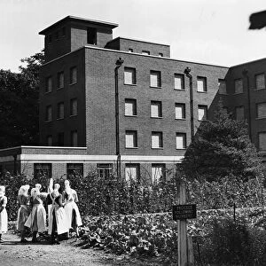 Nurses outside Queen Charlottes Hospital in Shepherds Bush