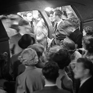 Overcrowding on the Central Line platform during the rush hour at Liverpool Street