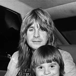 Ozzy Osbourne ex singer with Black Sabbath pop rock group with son Louis Osbourne
