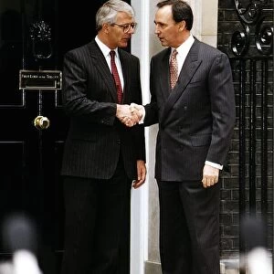 Paul Keating Australian Prime Minister shakes hands with British Prime Minister John