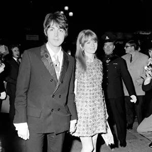 Paul McCartney and girlfriend Jane Asher at film premiere of "How I Won the War"