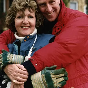 Penelope Keith actress with her husband. April 1989