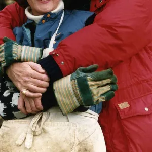 Penelope Keith actress with her husband. April 1989