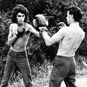 Peter Keenan sparring with his son Peter who is also a boxer