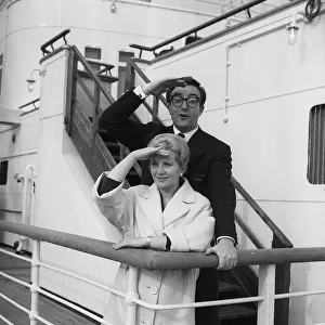Peter Sellers May 1960 and his wife Anne arrive at Southampton on board the Queen