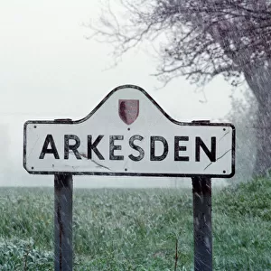 Picture shows the village sign for Arkesden, Essex. This picture forms part of