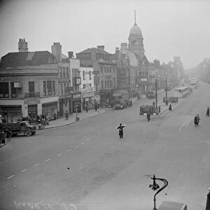 Policeman directing traffic in Bristol Old Market January 1940