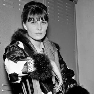 Pop singer Sandie Shaw pictured in her dressing room after a show in Manchester