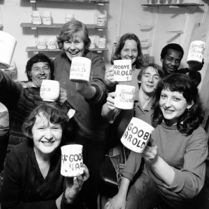 Potter Bridget Appleby and the staff of the Briglin Pottery Crawford Street, Marylebone