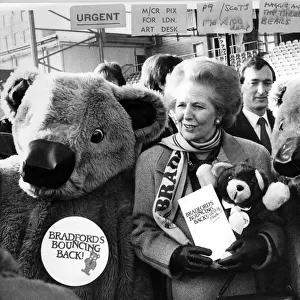 Prime Minister Margaret Thatcher seen here in Bradford. February 1987 P005263