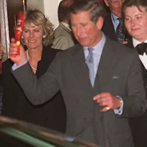 Prince Charles and Camilla Parker Bowles April 1999 leaving the Lyric Theatre after