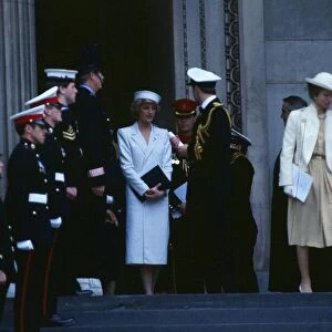 Prince Charles and Princess Diana at the South Atlantic Campaign Memorial service held at