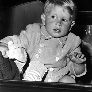 Prince Edward aged two, May 1966 Prince Edward sitting on his nannys lap waving as
