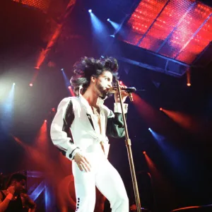 Prince performing at the NEC during his Nude tour. 29th June 1990