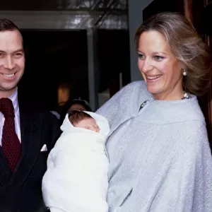 Prince and Princess Michael of Kent with baby son Lord Frederick Windsor, leaving St