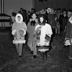 Princess Anne, Prince Charles and Queen Elizabeth II on a royal tour of Canada