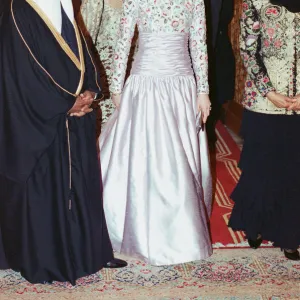 Princess Diana attends a dinner at Al Shaab Palace given by the Crown Prince