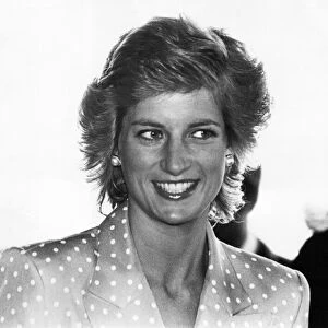 Princess Diana, HRH The Princess of Wales arrives at The Freeman Hospital in Newcastle