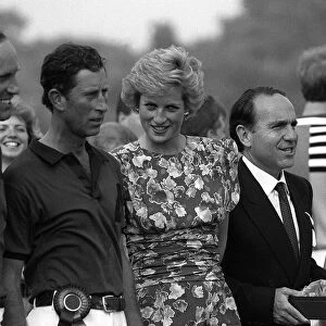 Princess Diana with husband Prince Charles attending the Hola Cup Polo match at