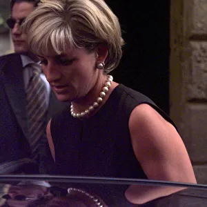 Princess Diana leaves the home of slain Italian fashion designer Gianni Versace in