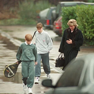 Princess Diana with her two sons Prince Harry (left) and Prince William (centre
