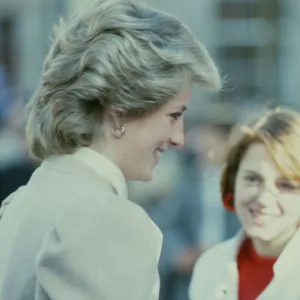 Princess Diana visits The Leith Enterprise Trust in Edinburgh, Scotland