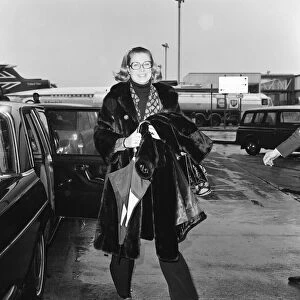 Princess Grace of Monaco leaving London Heathrow Airport for Nice. 19th February 1973