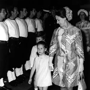 Princess Margaret with her children Lady Sarah Armstrong Jones