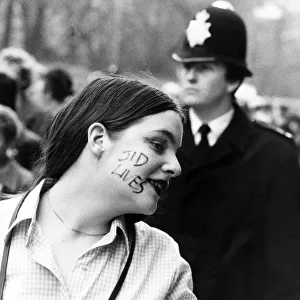 Punk Rockers meeting at Sloane Square, London for a march to Hyde Park to commemorate