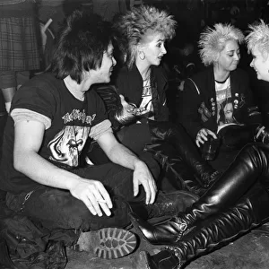 punks drinking and partying. 15th January 1988