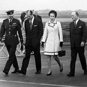 The Queen, Duke of Edinburgh and Princess Anne, at London Heathrow Airport