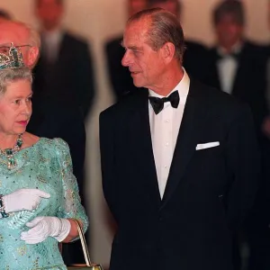 Queen Elizabeth II and Prince Philip during their visit to Russia. December 1994