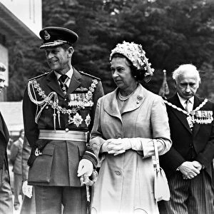 Queen Elizabeth II and Prince Philip visiting Wales during the silver jubilee tour