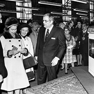 Queen Elizabeth II tours the Hoover factory at Merthyr after her visit to Aberfan