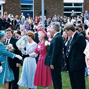 Queen Elizabeth II visits Manchester. The Queen at Hopwood Hall. 17th July 1992