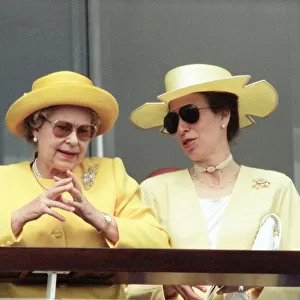 Queen Elizabeth and Princess Anne attend the Epsom Derby at Epsom Racecourse, Surrey