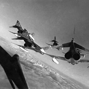 RAF McDonald Douglas Phantom fighter planes flying in formation January 1969