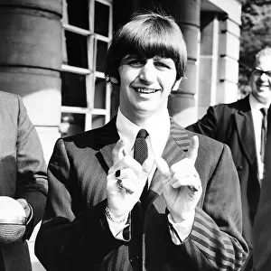 Ringo Starr Drummer wih The Beatles outside Queen Charlotte