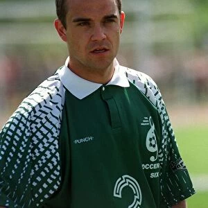 Robbie Williams Singer May 1998 Pop star playing in a celebrity football match