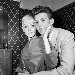 Rock and roll singer Vince Eager with his fiance Hazel Kendal, 20
