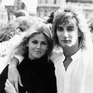 Rod Stewart Rock Singer Songwriter with his girlfriend Britt Ekland February