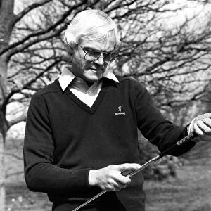 Ron Frost Golf Professional with his patented golf club shaft. 14th April 1983
