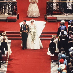 Royal Wedding Prince Charles and Princess Diana after the ceremony 29th July 1981
