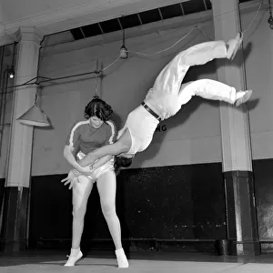 Ruby miller (16) being trained by Mickey Wood in judo, self defence and flame swallowing