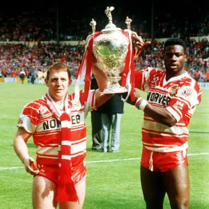 Rugby League Cup Final Wigan v Castleford : Andy Gregory & Martin Offiah