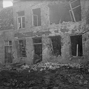 Ruined houses between Oostkerke and Diksmuide destroyed during the Battle of the Yser